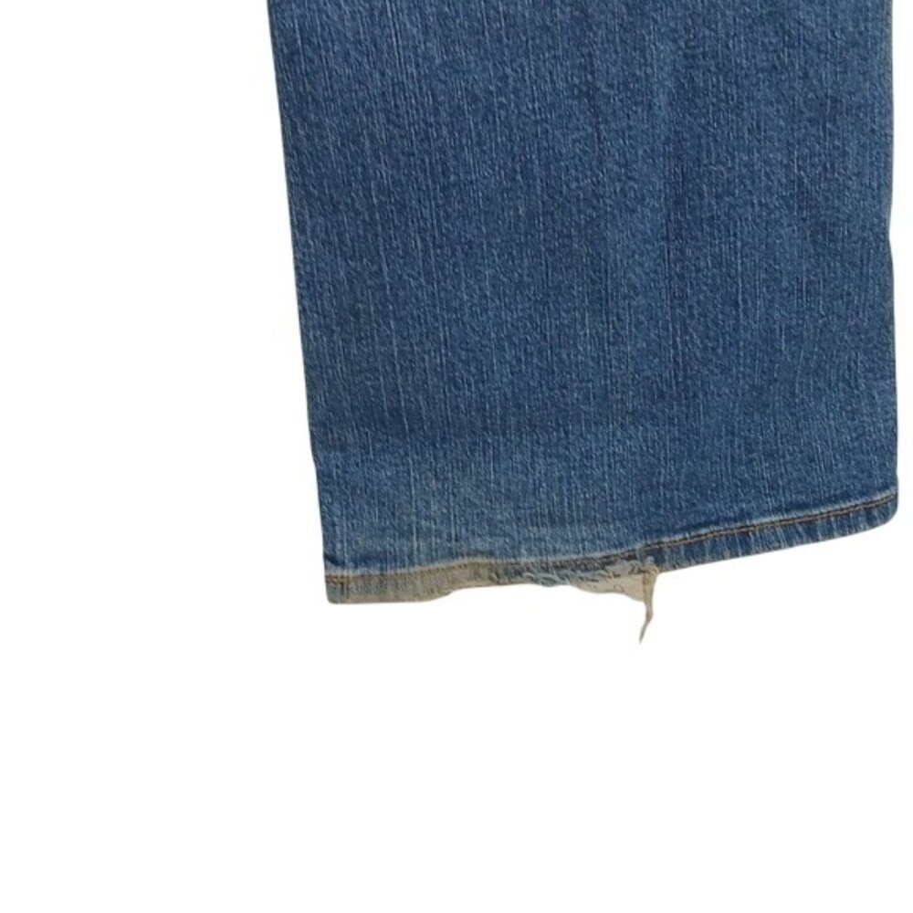 GAP Bootcut Jeans Womens Size 4 Blue Mid Rise Denim Y2K Distressed Hem - Picture 5 of 8